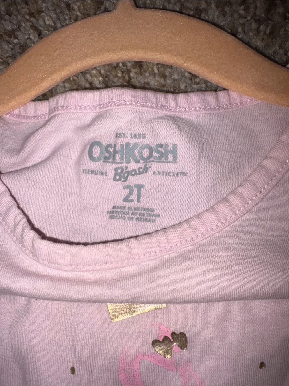 OshKosh B'gosh Light Pink Flamingo Graphic Tee with Gold Accent